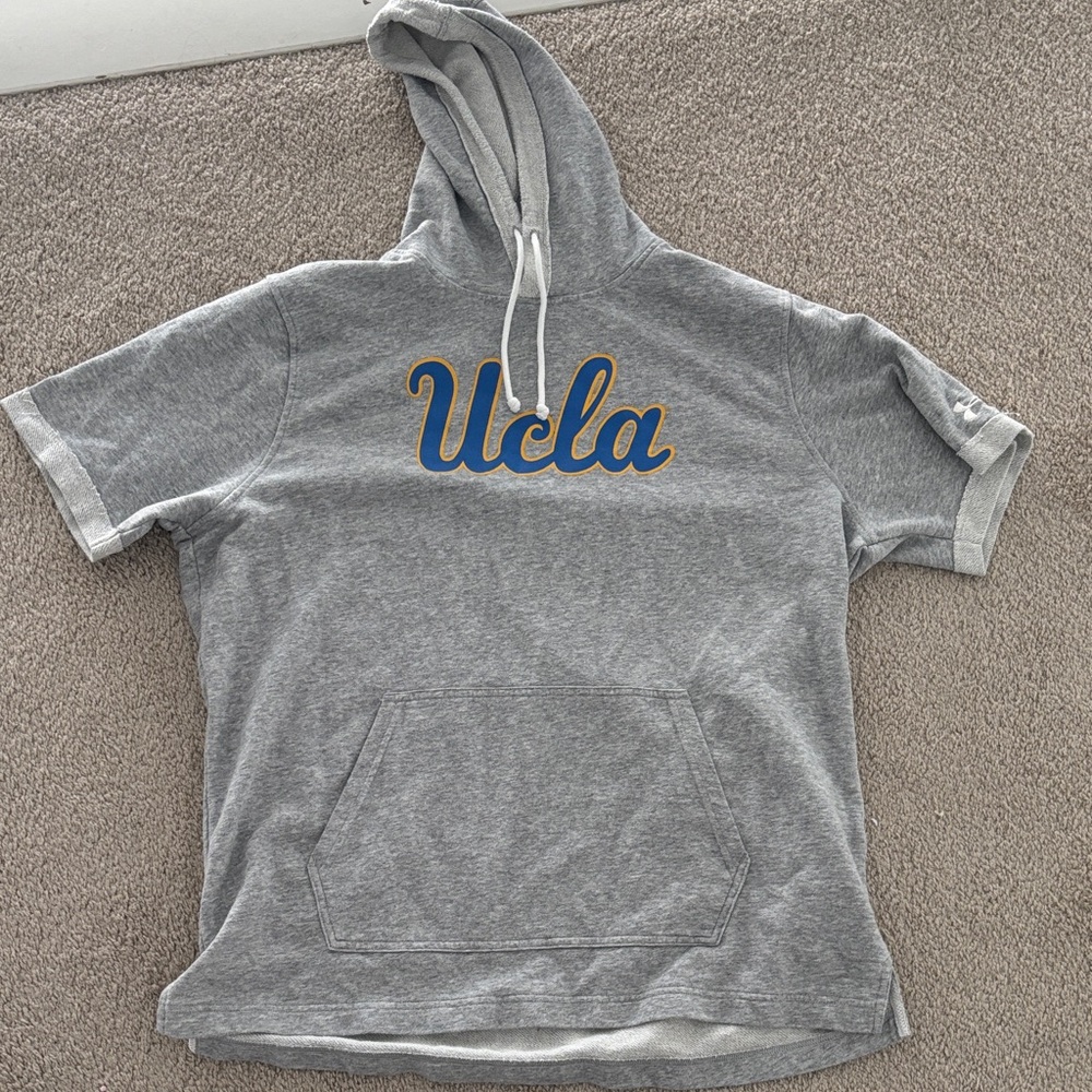 Under Armour UCLA Grey Hooded Short-Sleeve Sweatshirt